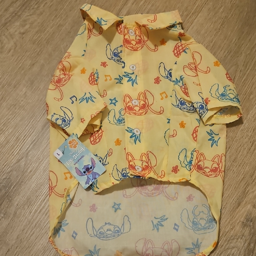 Disney Yellow Dog Shirt with Stitch Design